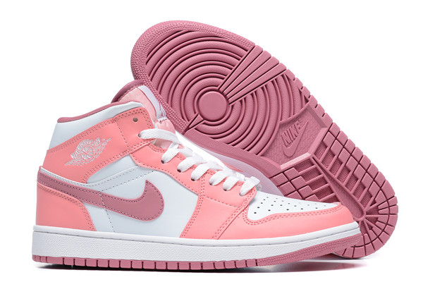 Women's Running Weapon Air Jordan 1 Pink/White Shoes 0297 Women's Running Weapon Air Jordan 1 Pink/White Shoes 0297